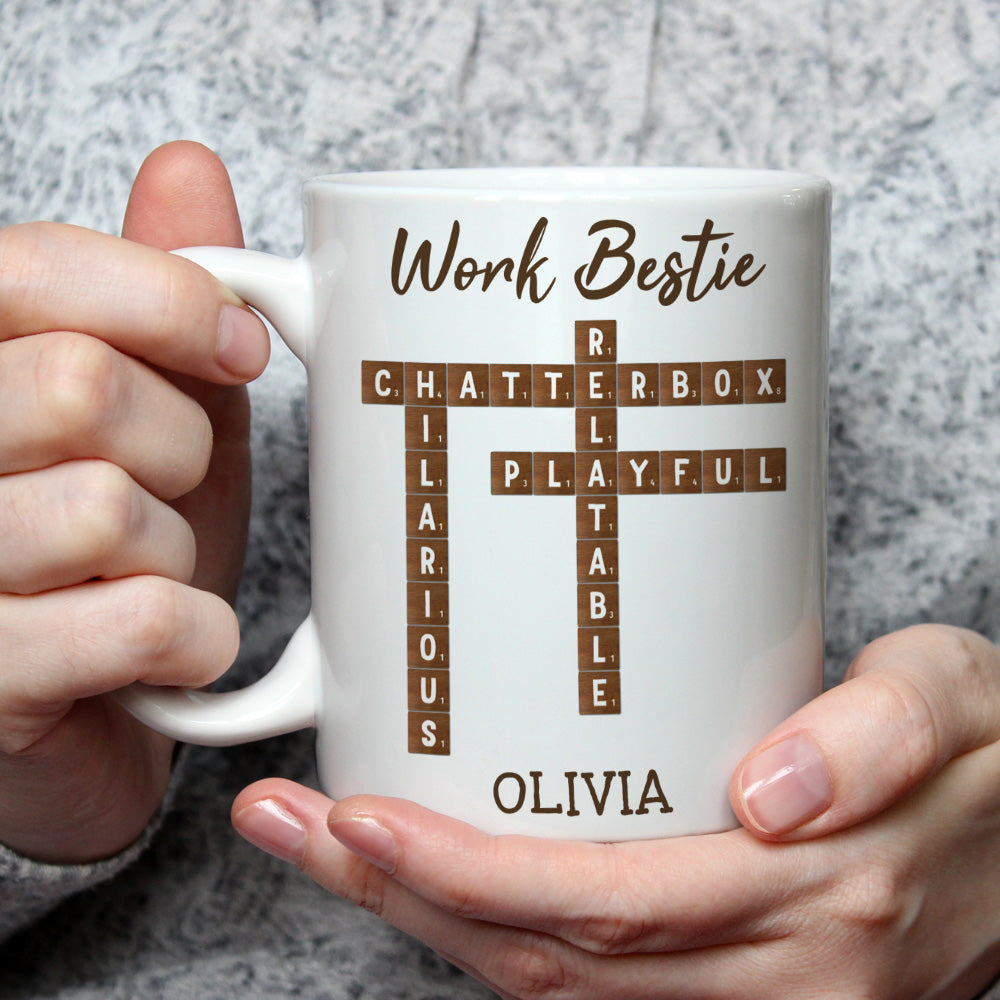 Work Bestie Crossword - Personalized Custom Coffee Mug