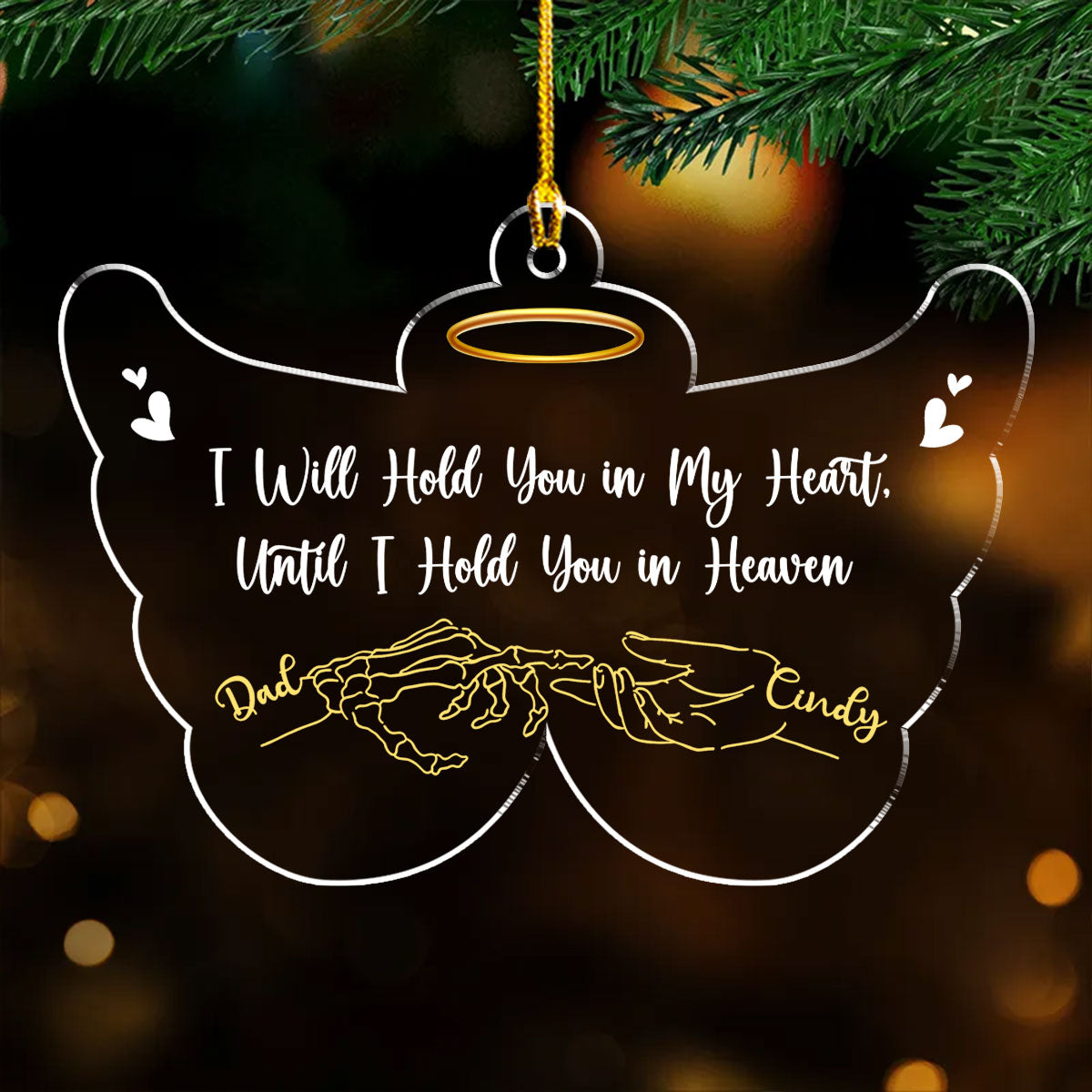 Until I Hold Your Hand In Heaven - Personalized Custom Acrylic Ornament
