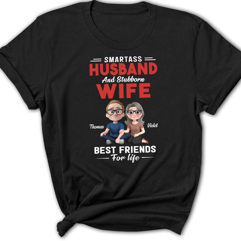 Smartass Husband And Stubborn Wife - Personalized Custom Shirt