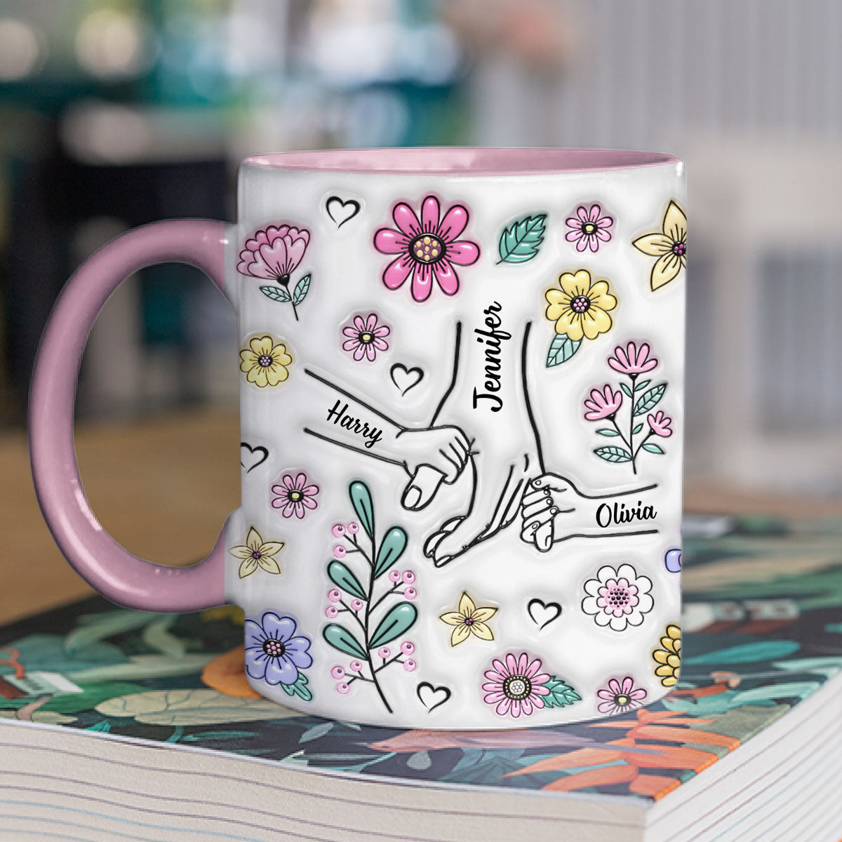 Family Over Everything - Personalized Custom 3D Inflated Effect Accent Mug