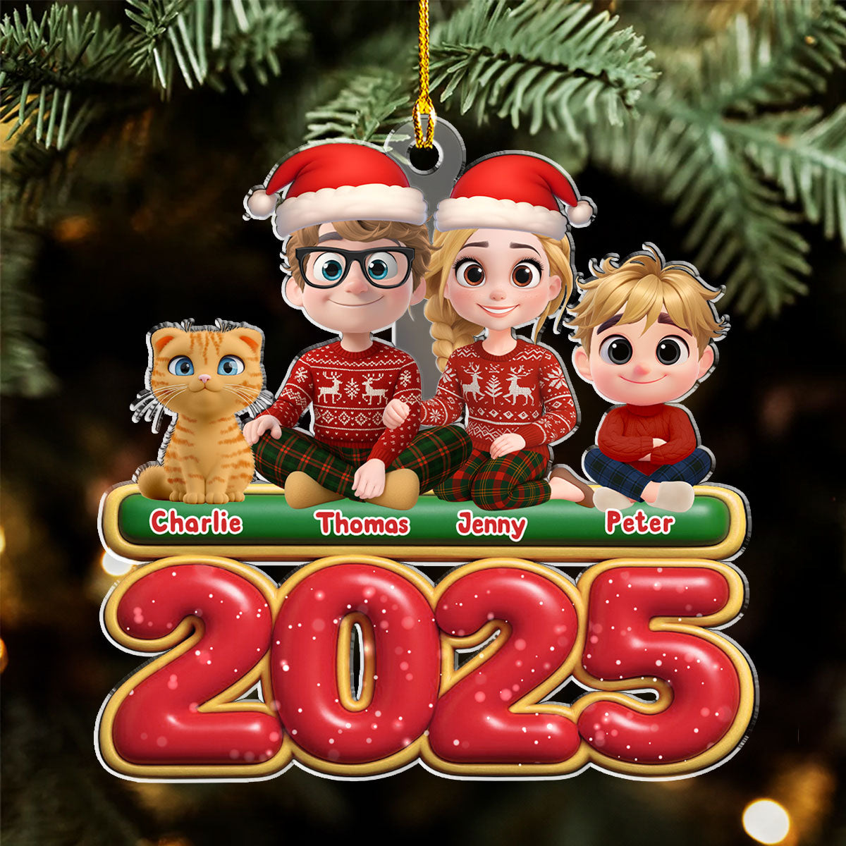 We And Our Kids Cat Version - Personalized Custom Acrylic Ornament