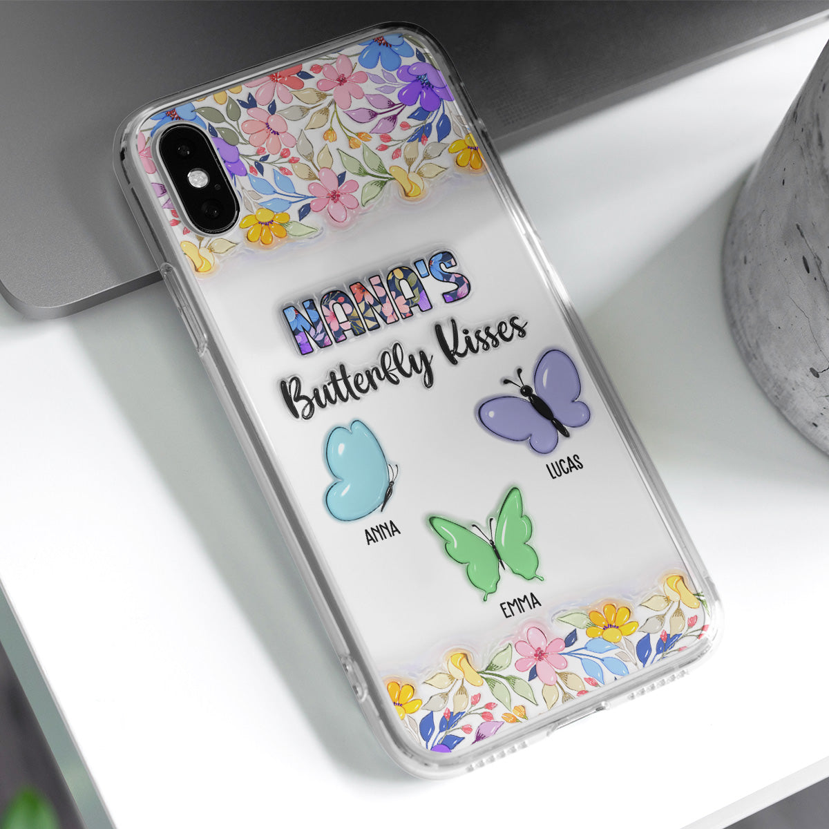 Butterfly Kisses - Personalized Custom 3D Inflated Effect Phone Case