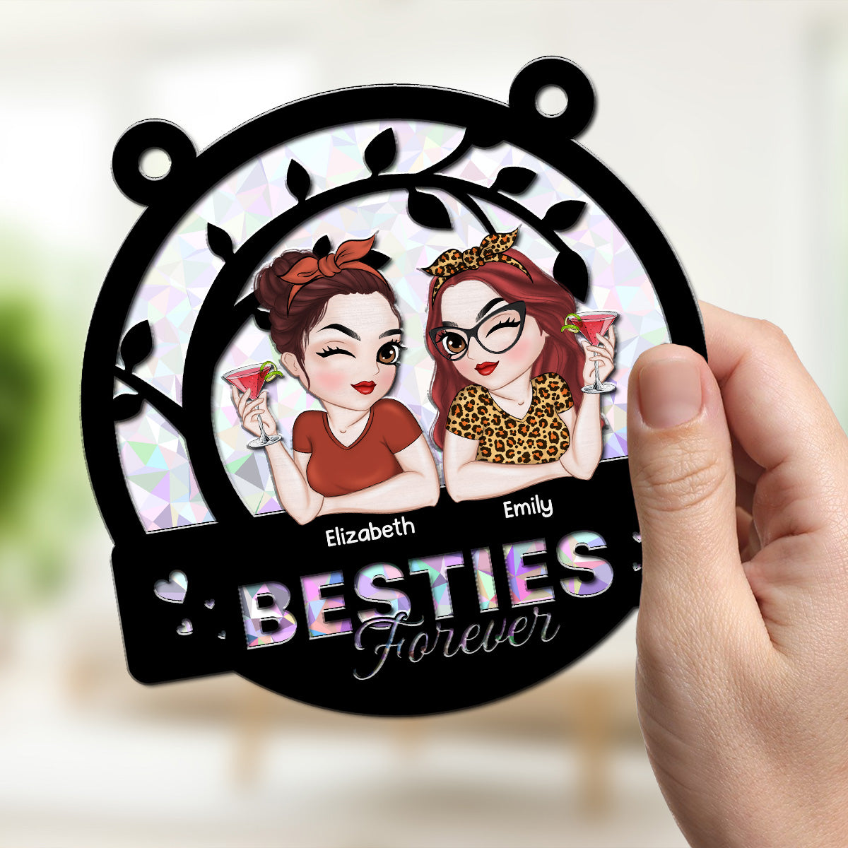 Sisters Forever - Personalized Custom Suncatcher