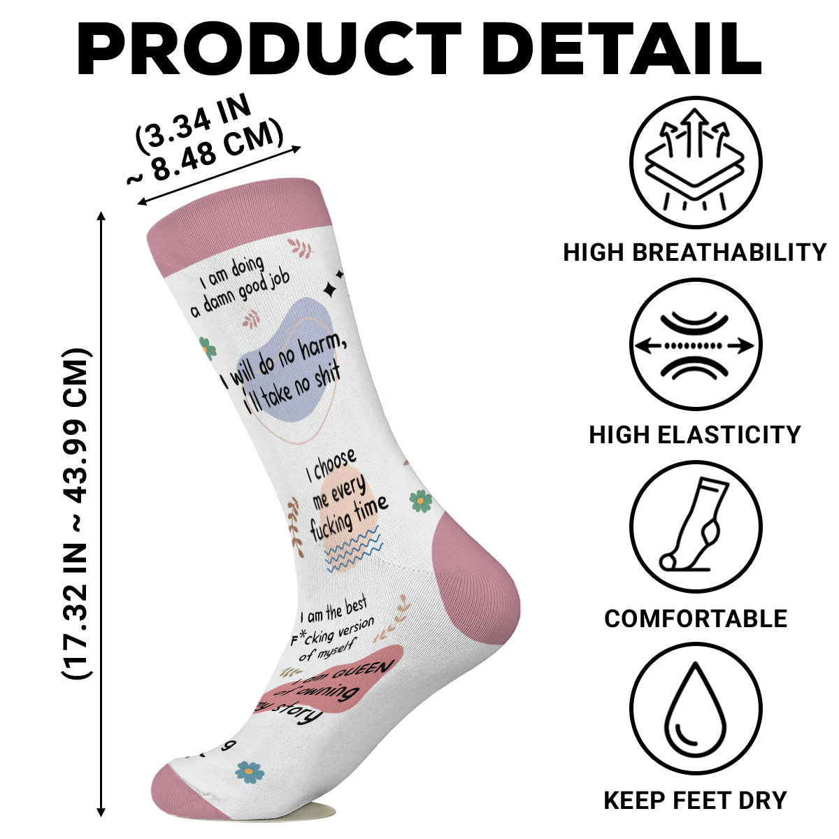Funny Affirmations - Personalized Custom Crew Socks