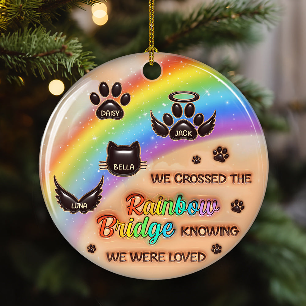 I Wish The Rainbow Bridge Had Visiting Hours - Personalized Custom 3D Inflated Effect Ceramic Ornament