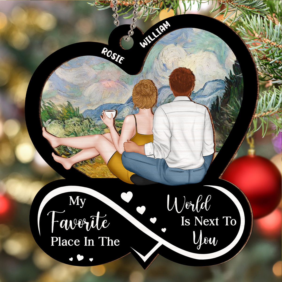 My Favorite Place Is Next To You - Personalized Custom Suncatcher Ornament