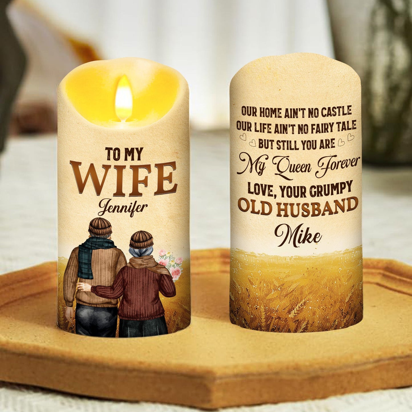 To My Wife You Are My Queen Forever - Personalized Custom LED Candle