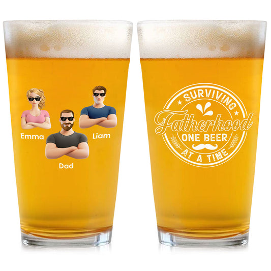 Fatherhood- Personalized Custom Beer Glass