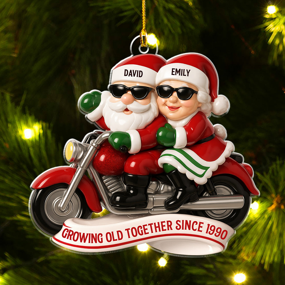 Grow Old Together Motorcycle - Personalized Custom Acrylic Ornament