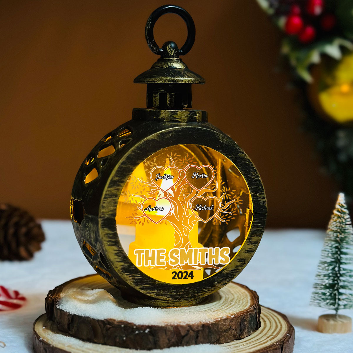 Family Tree - Personalized Custom Christmas Lantern