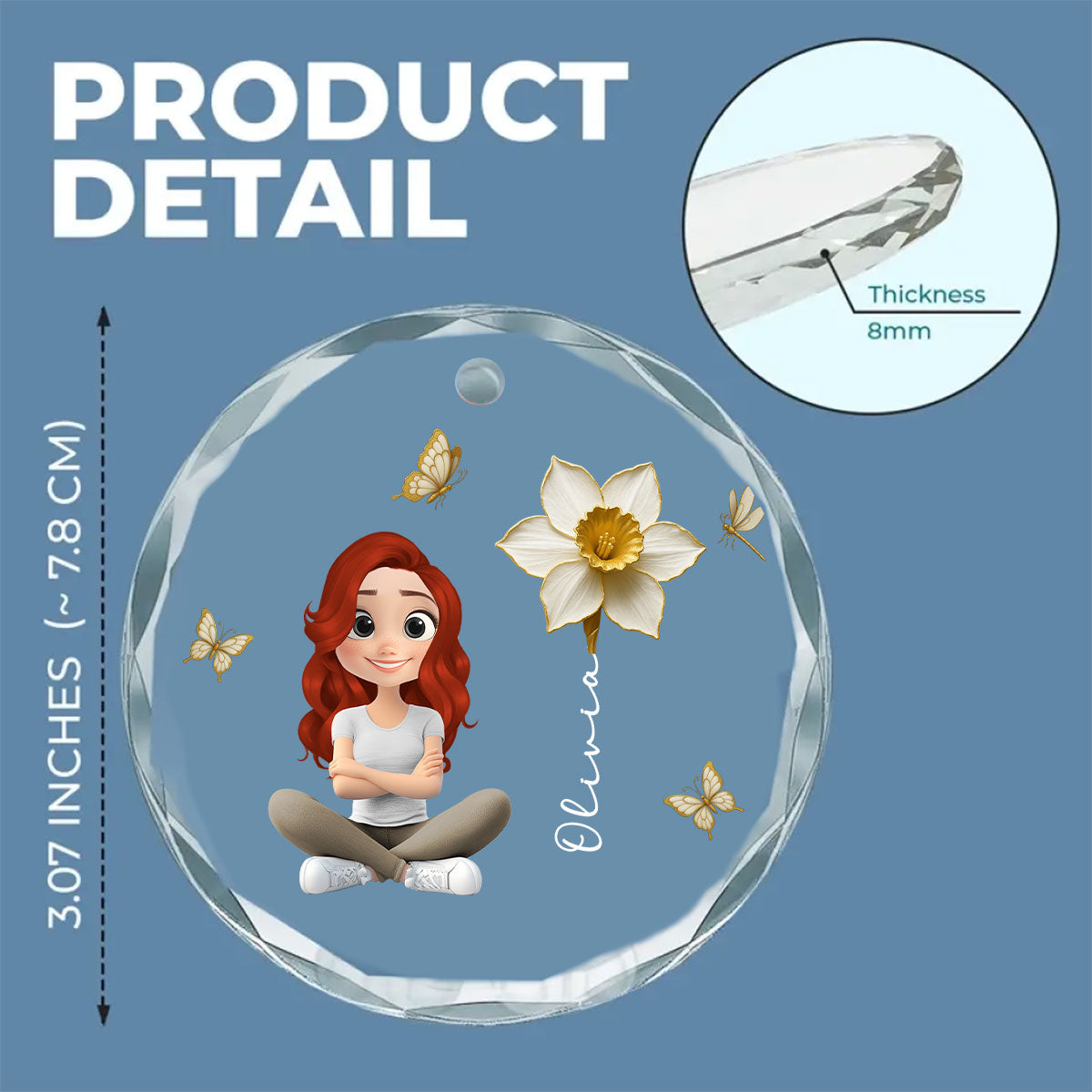 Floral Soul - Personalized Custom Glass Ornament