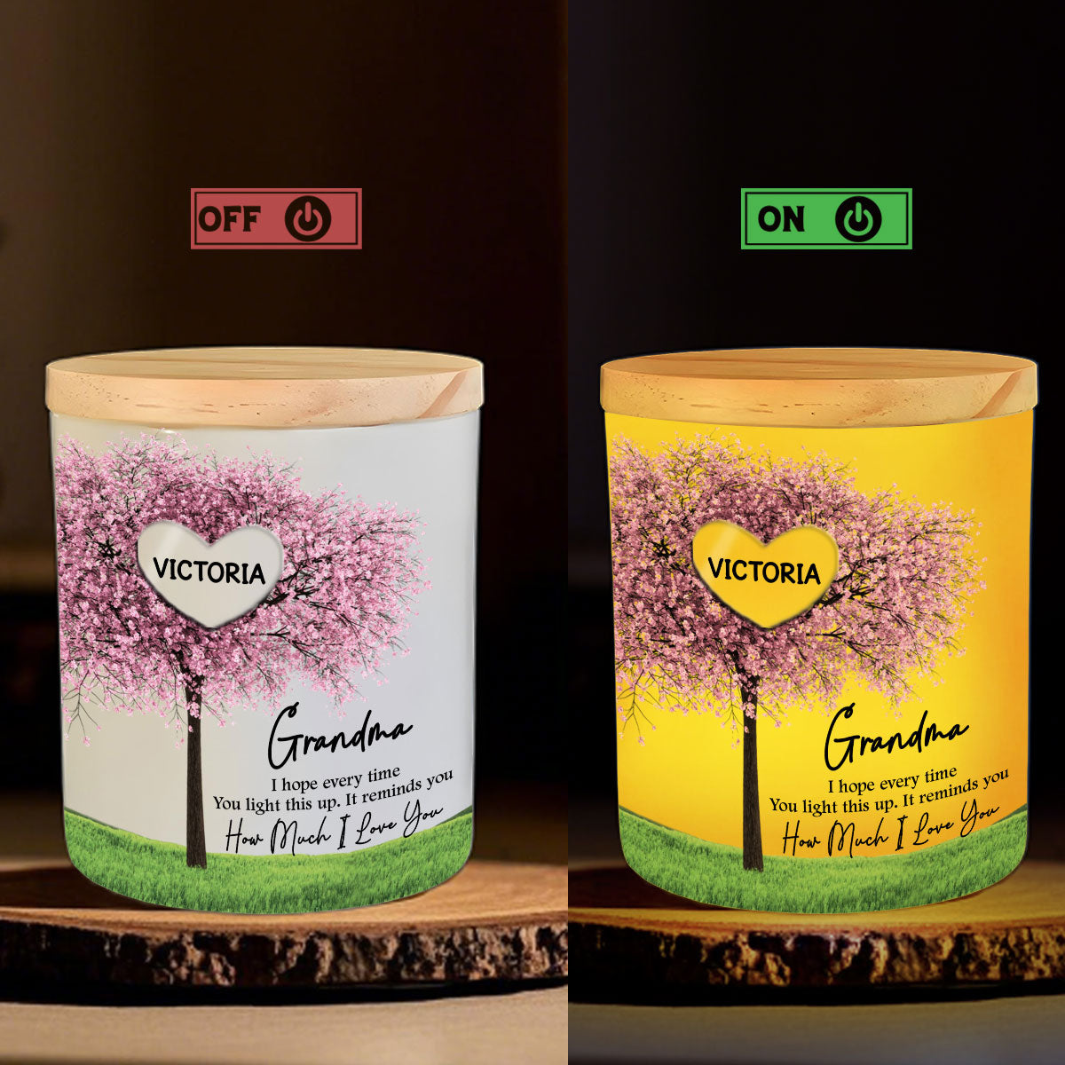 How Much We Love You - Personalized Custom Glass Jar With LED Candle