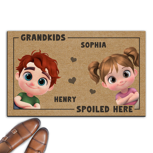 Grandkids Spoiled Here - Personalized Custom Doormat