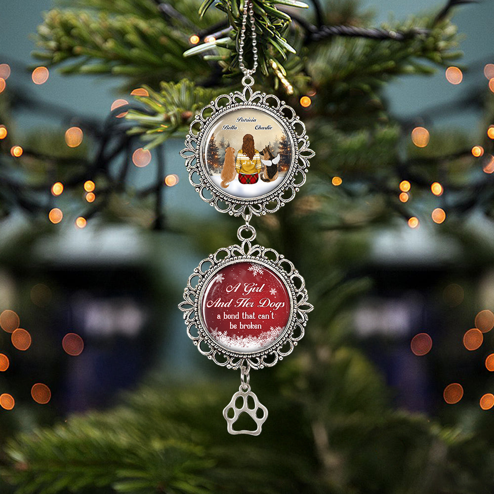 A Girl And Her Dog - Personalized Custom Charming Ornament