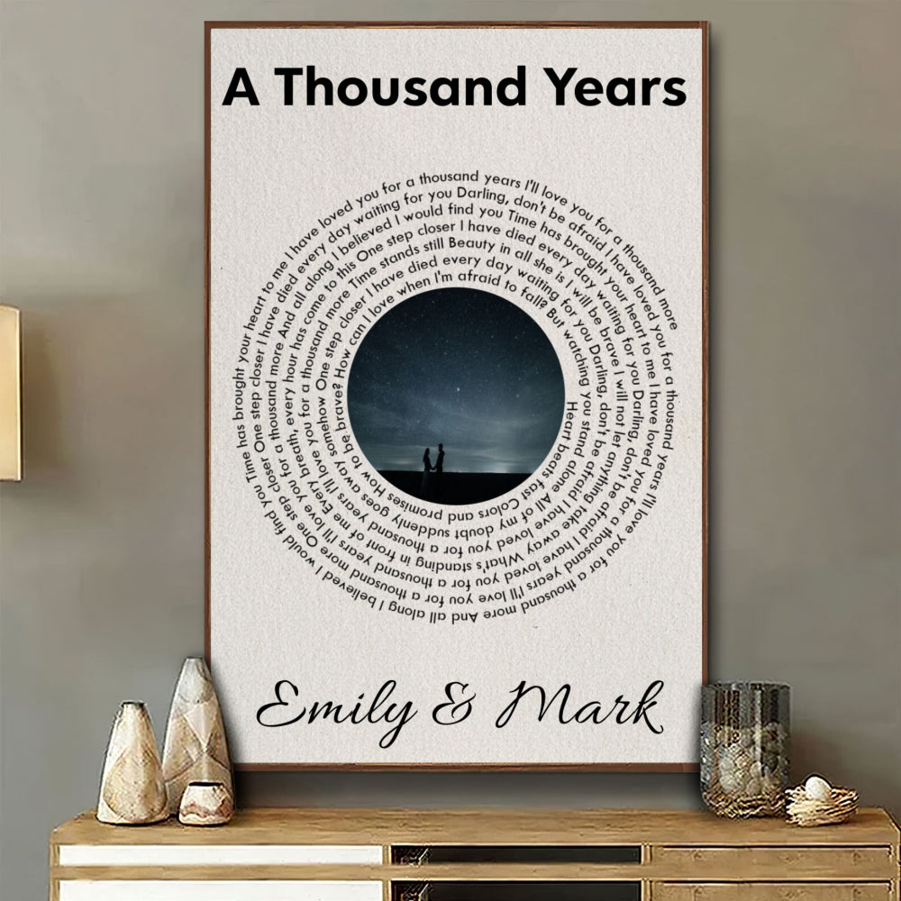 Custom Couple Photo And Favorite Spiral Song Lyrics - Personalized Custom Poster