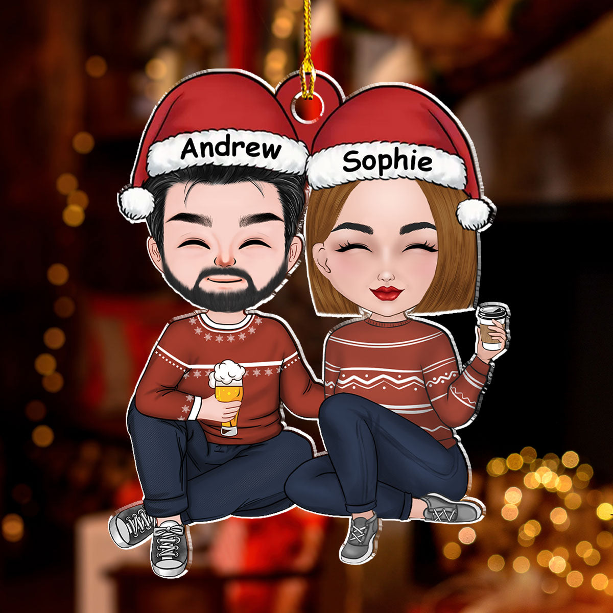 Cheers To A Merry Christmas - Personalized Custom Acrylic Ornament