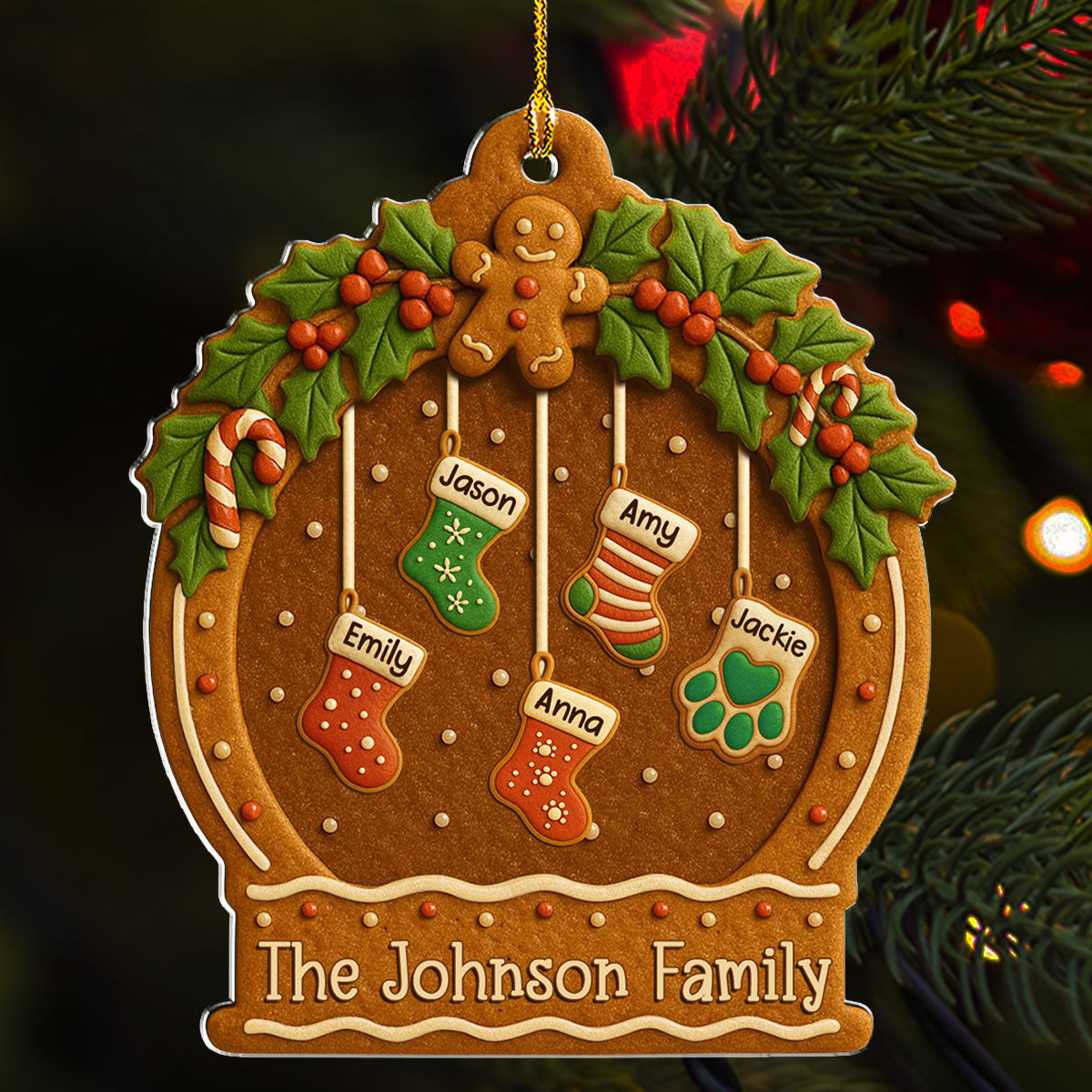 Family Cookies Christmas - Personalized Custom Acrylic Ornament