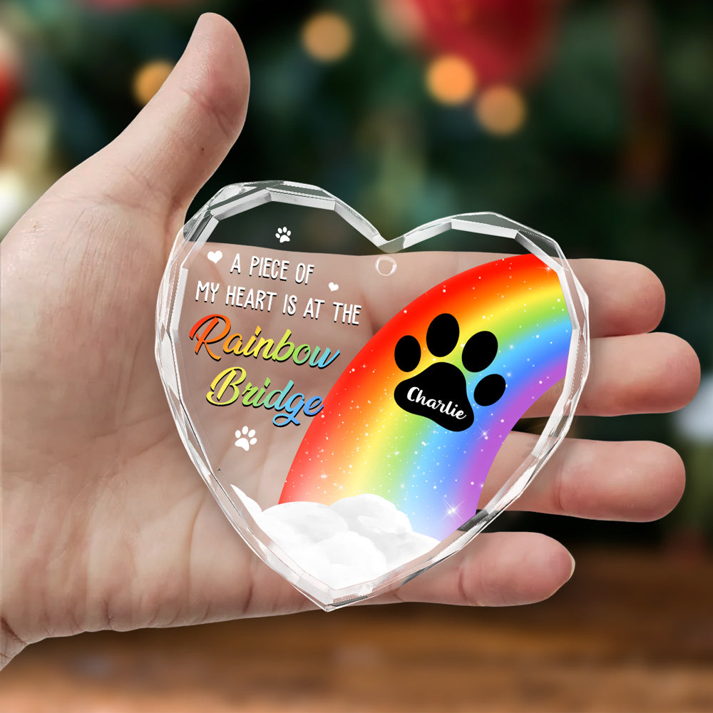 Piece Of Dog Mom Heart - Personalized Custom Glass Ornament