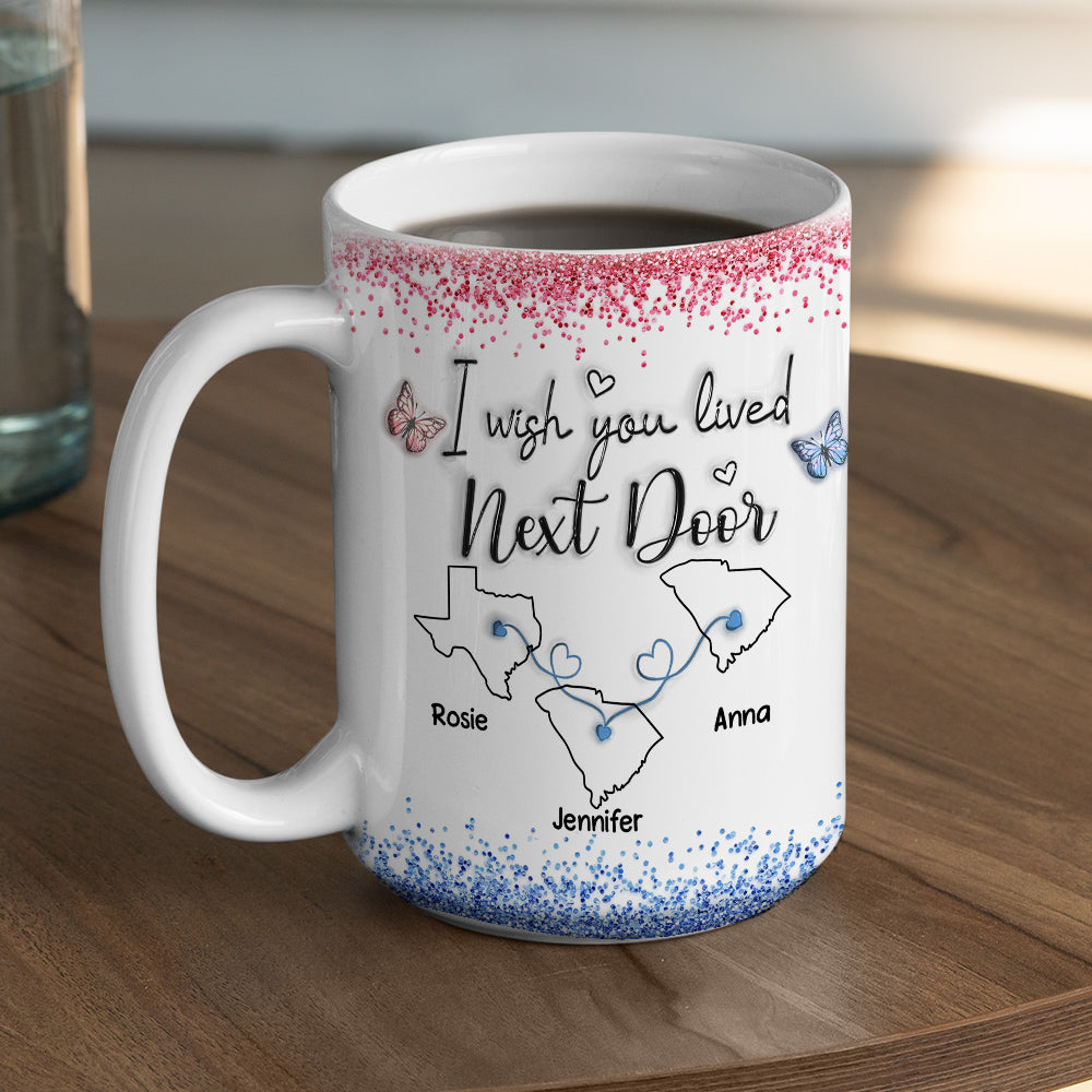 I Wish We Lived Closer Proud American Version - Personalized Custom 3D Inflated Effect Mug