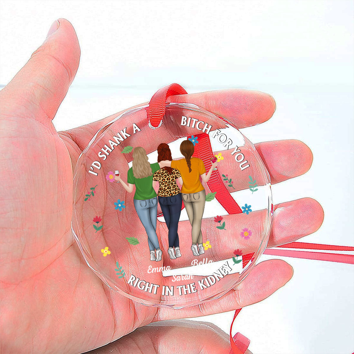 My Favorite Besties - Personalized Custom Glass Ornament