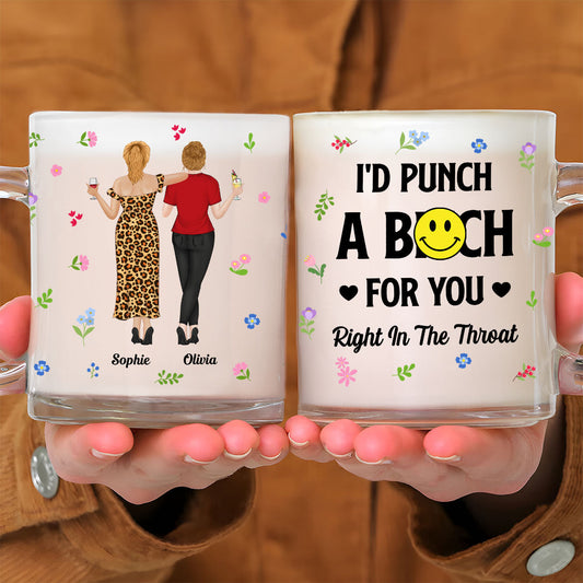 Punch Bitch Besties - Personalized Custom Glass Mug