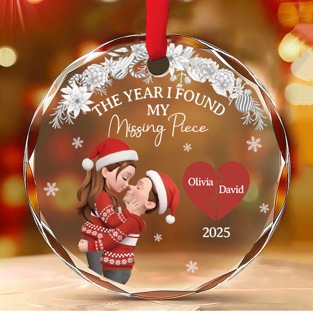 The Year We Found Together - Personalized Custom Glass Ornament