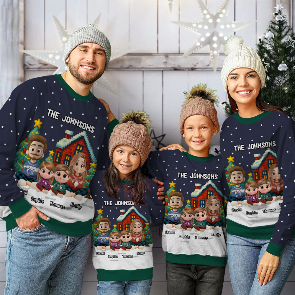 Family Christmas Together - Personalized Custom All-Over-Print Sweatshirt