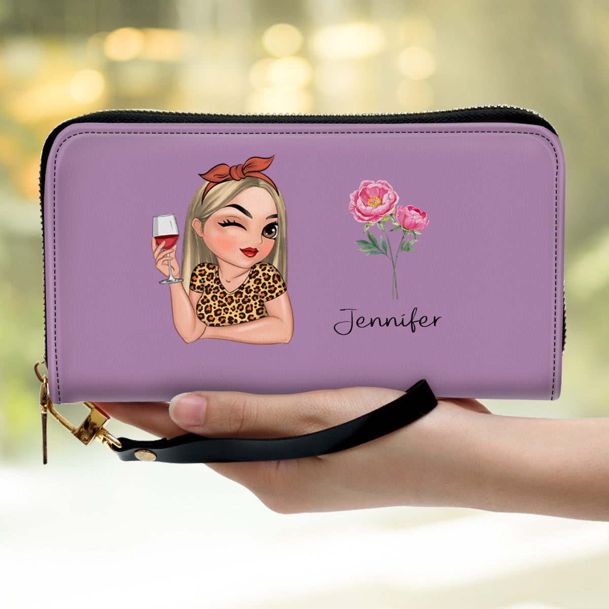 Flower Power -  Personalized Custom Leather Wallet