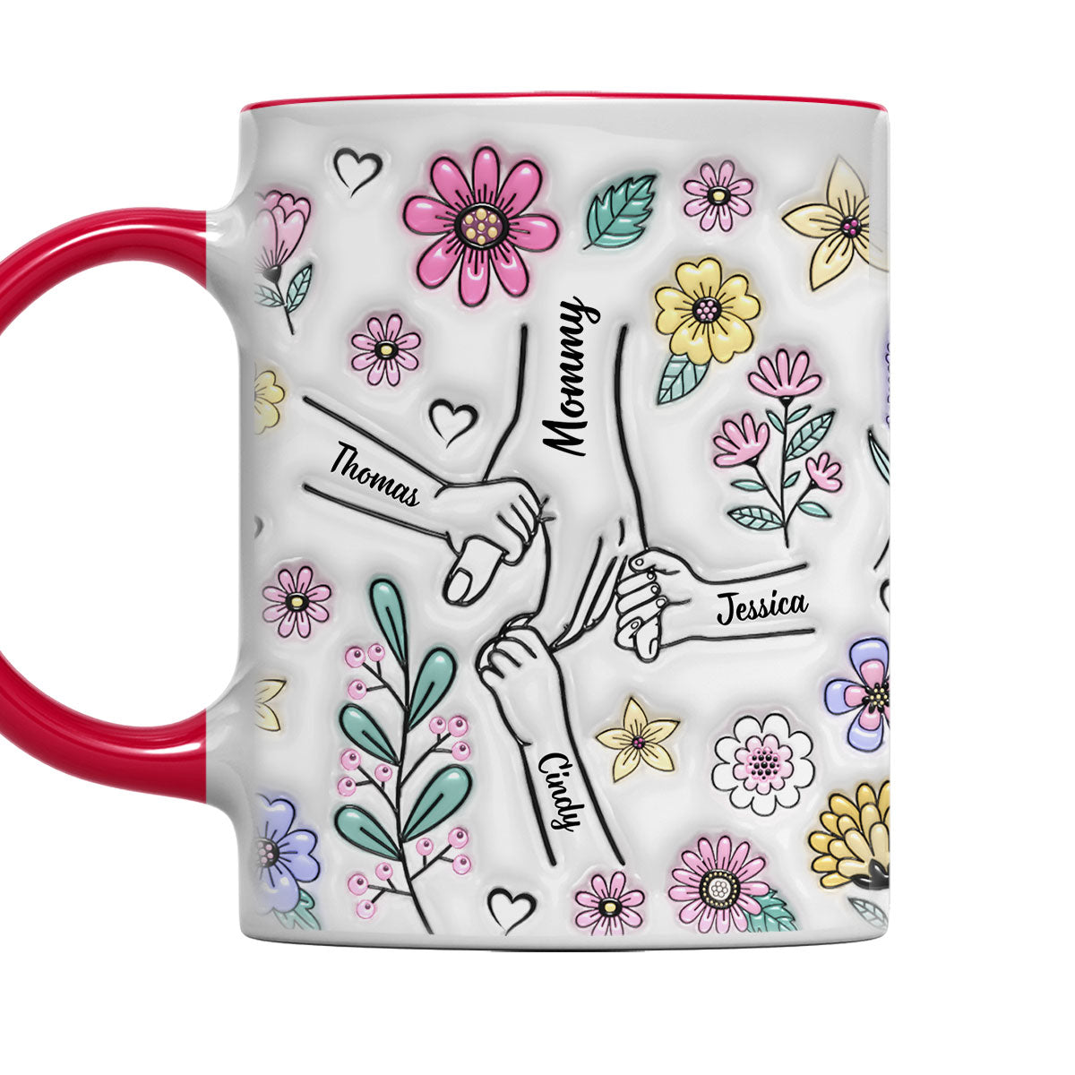 Family Over Everything - Personalized Custom 3D Inflated Effect Accent Mug