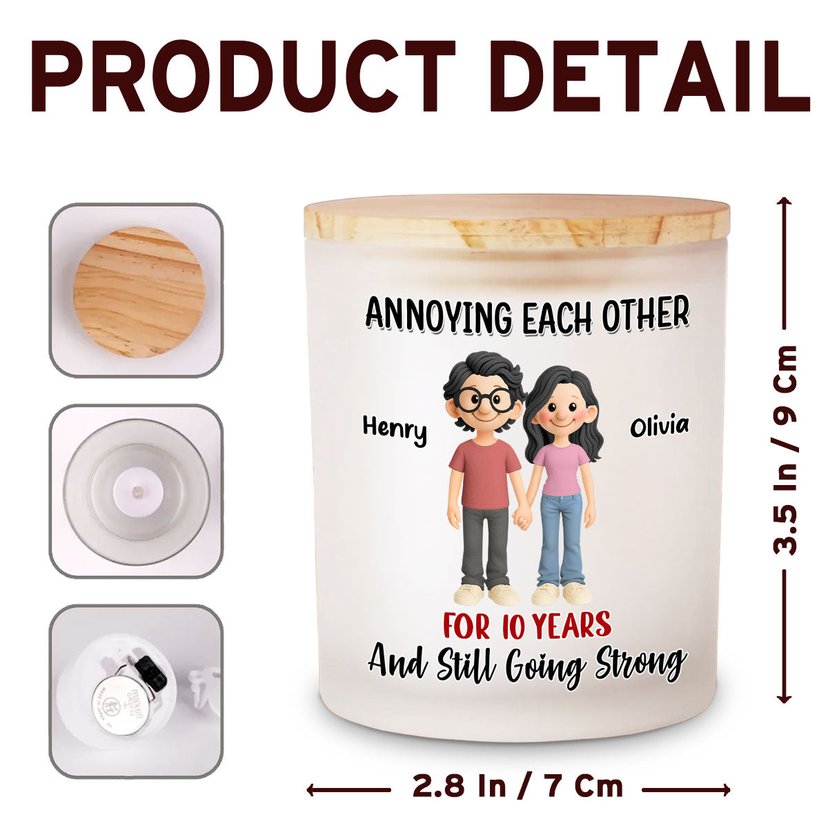 Annoying Each Other Forever - Personalized Custom Glass Jar With LED Candle