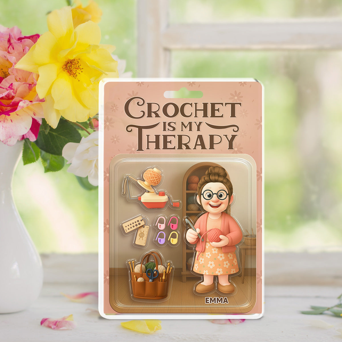 Crocheting Grandma - Personalized Custom Acrylic Plaque