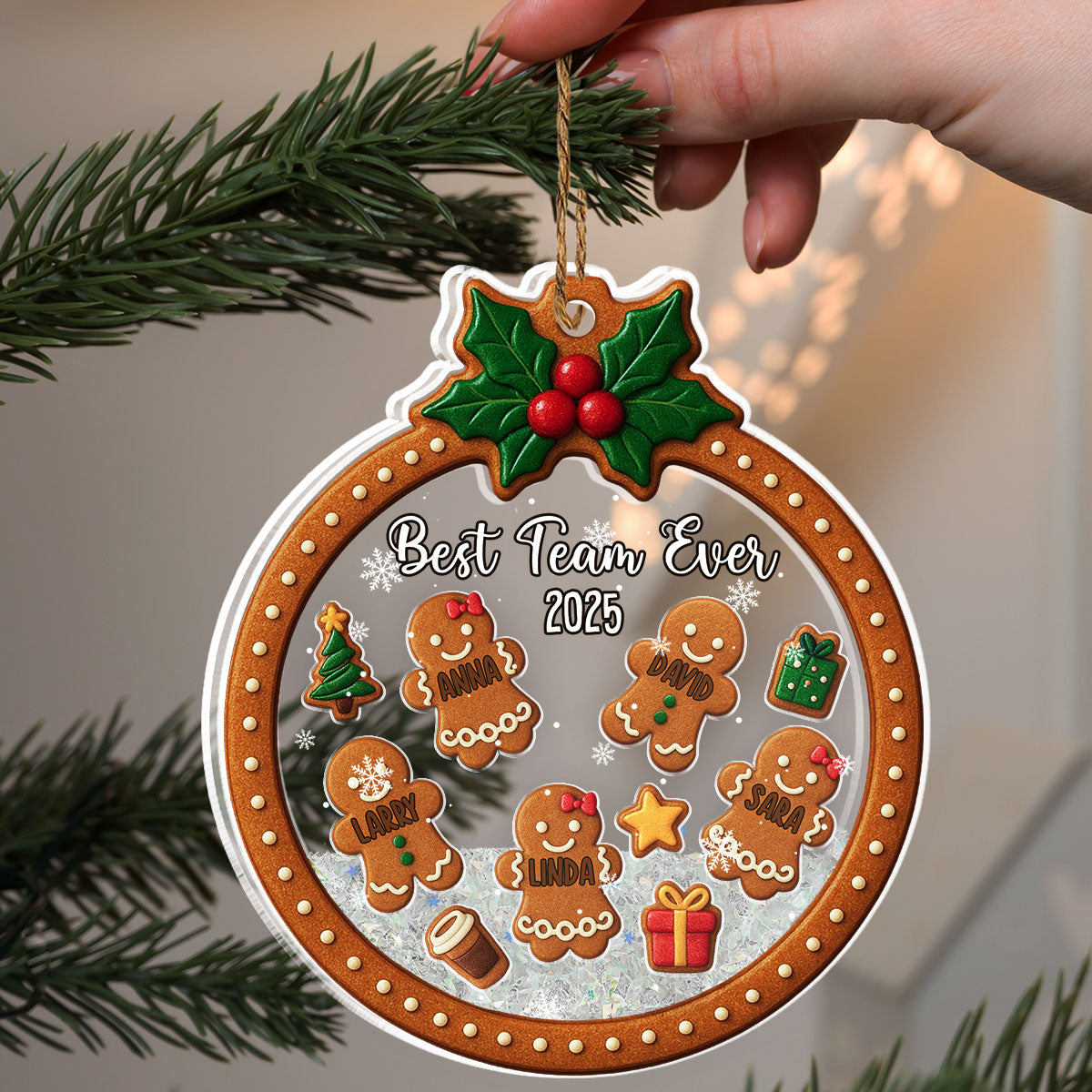 Great Teams Create Great Results - Personalized Custom Acrylic Shaker Ornament