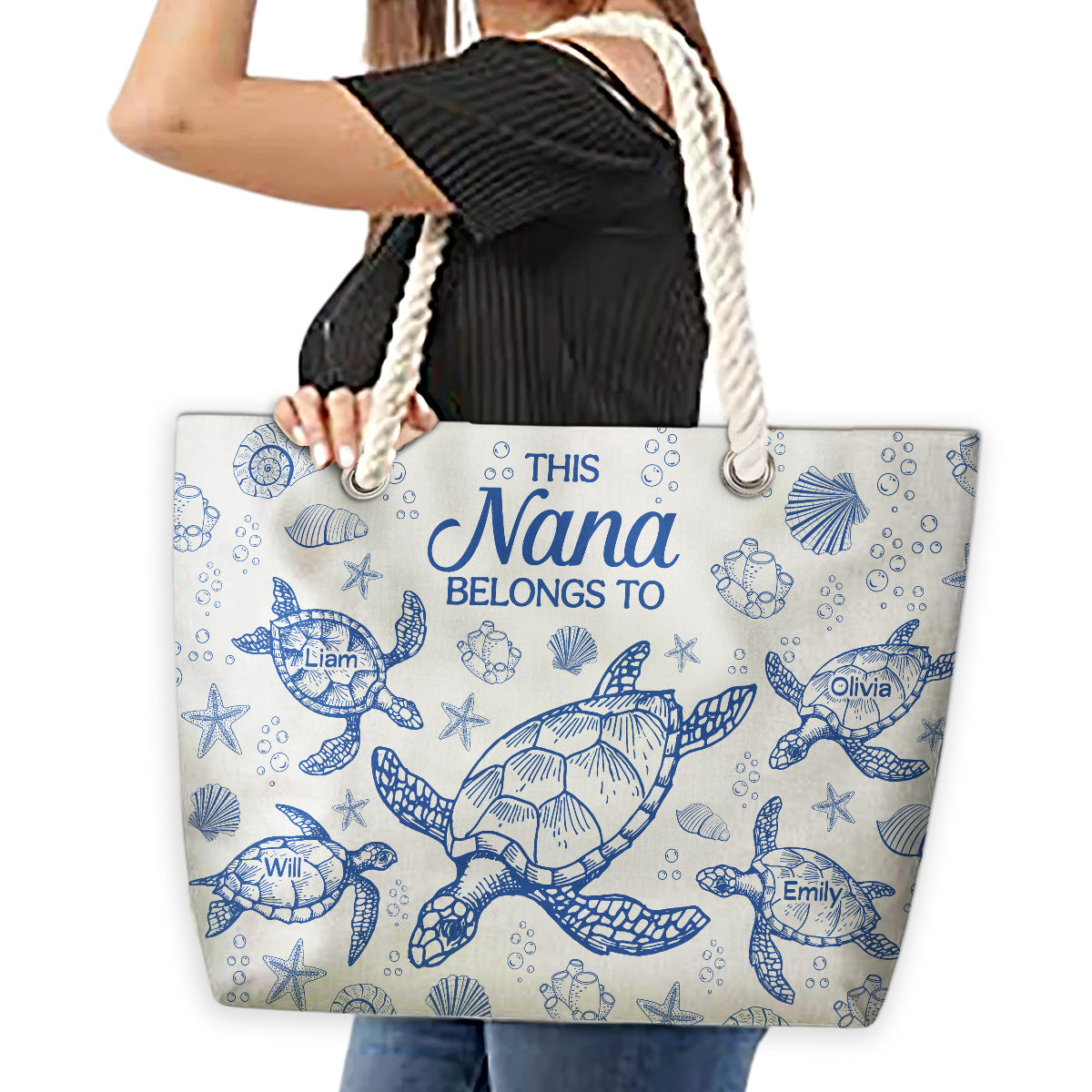 Grandma At The Beach - Personalized Custom Beach Bag