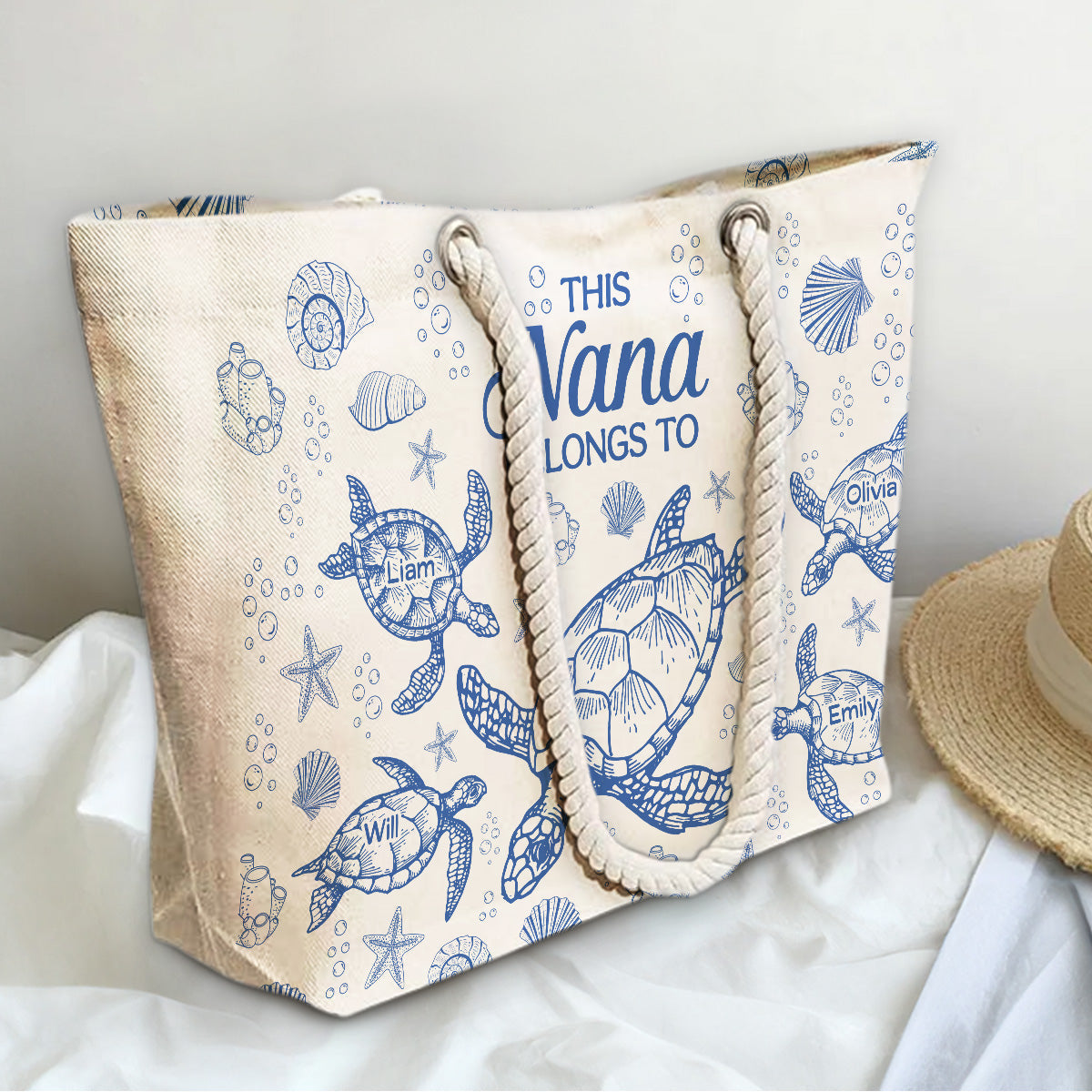 Grandma At The Beach - Personalized Custom Beach Bag