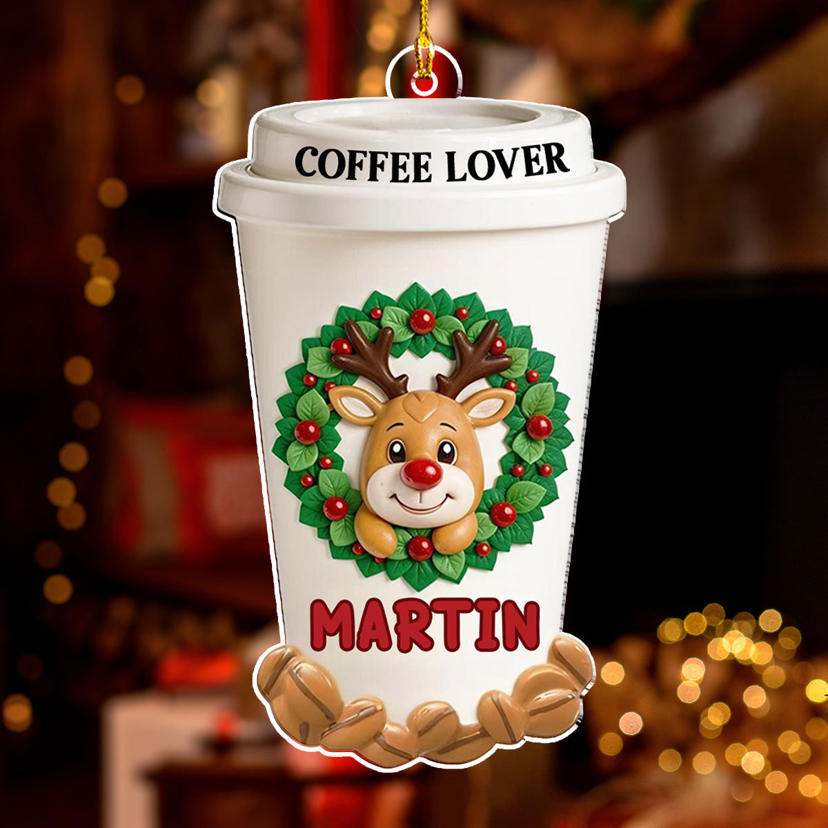 Coffee Lover Christmas - Personalized Custom Acrylic Ornament