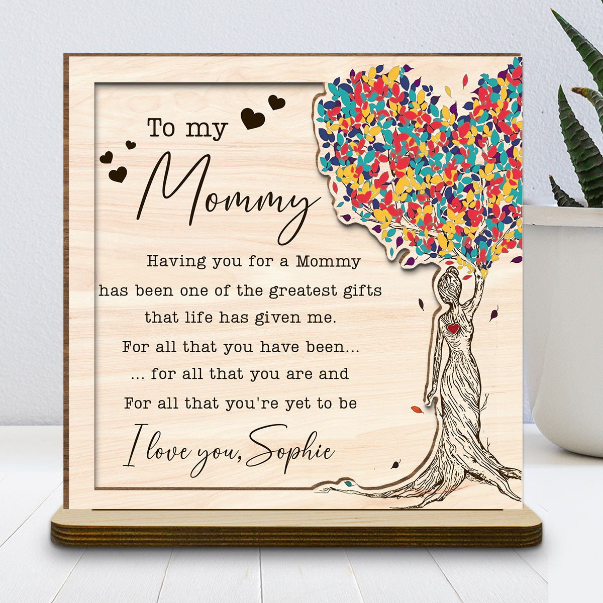 My Greatest Gift - Personalized Custom 2-Layer Wood Plaque With Flat Base