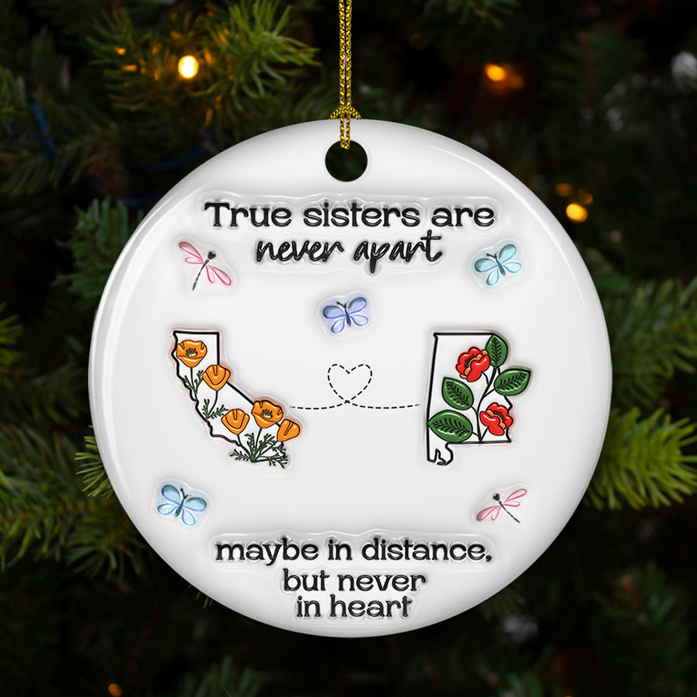 Always Close At Heart - Personalized Custom 3D Inflated Effect Ceramic Ornament