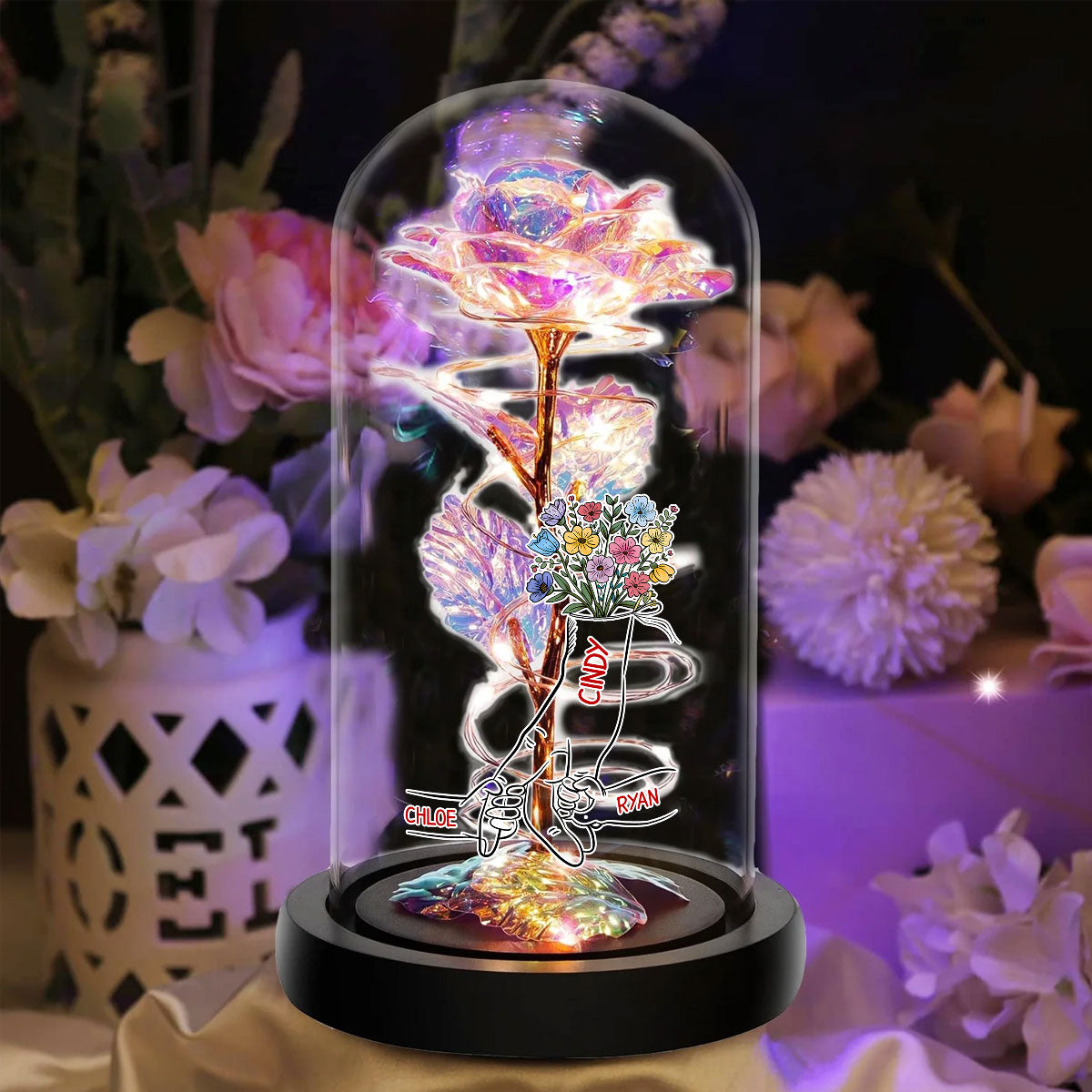 Hold My Hand - Personalized Custom Sparkly Rose