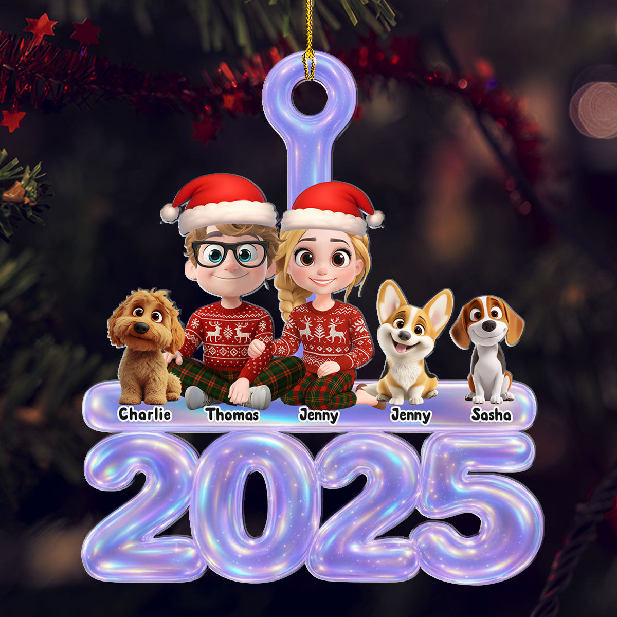 We And Our Dog Colorful - Personalized Custom Acrylic Ornament