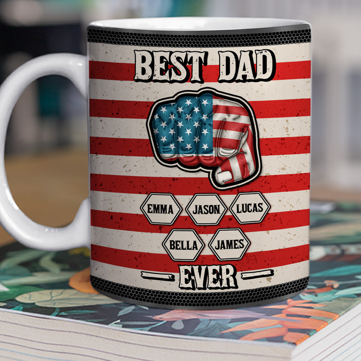 Strongest Dad - Personalized Custom 3D Inflated Effect Mug