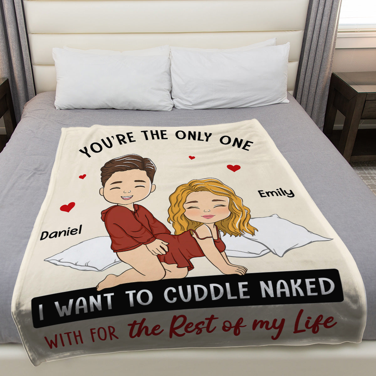 The Person I Want To Cuddle Naked - Personalized Custom Fleece Blanket