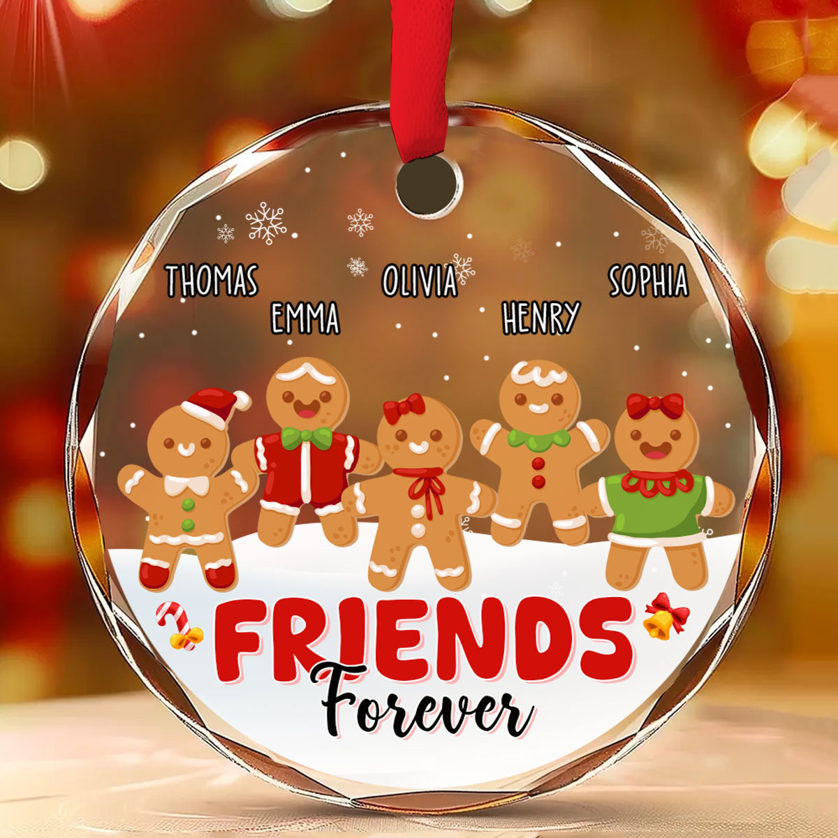 Besties Cookies - Personalized Custom Glass Ornament