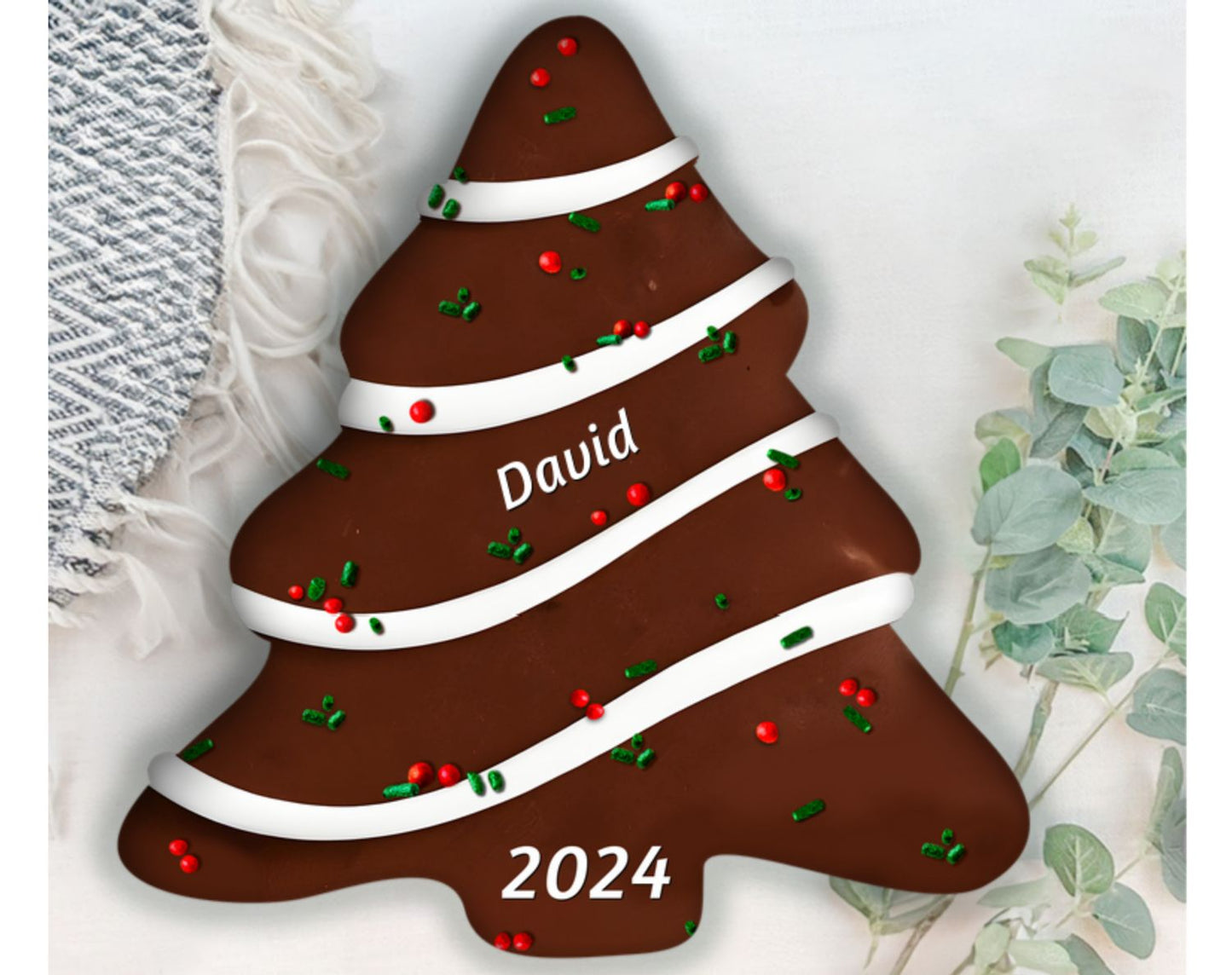 Soft Christmas Tree Cake - Personalized Custom Shaped Pillow