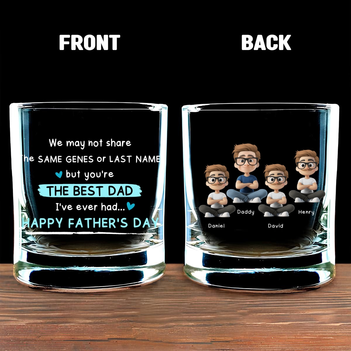Best Dad Ever - Personalized Custom Whiskey Glass