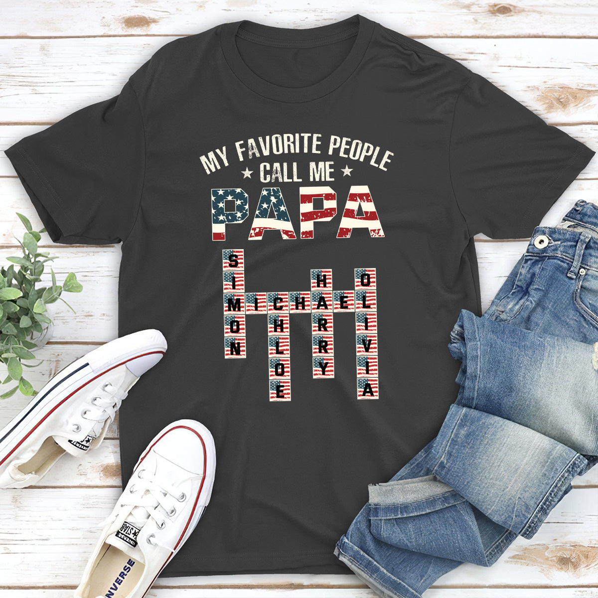 My Favorite People Call Me Papa Crossword - Personalized Custom Shirt