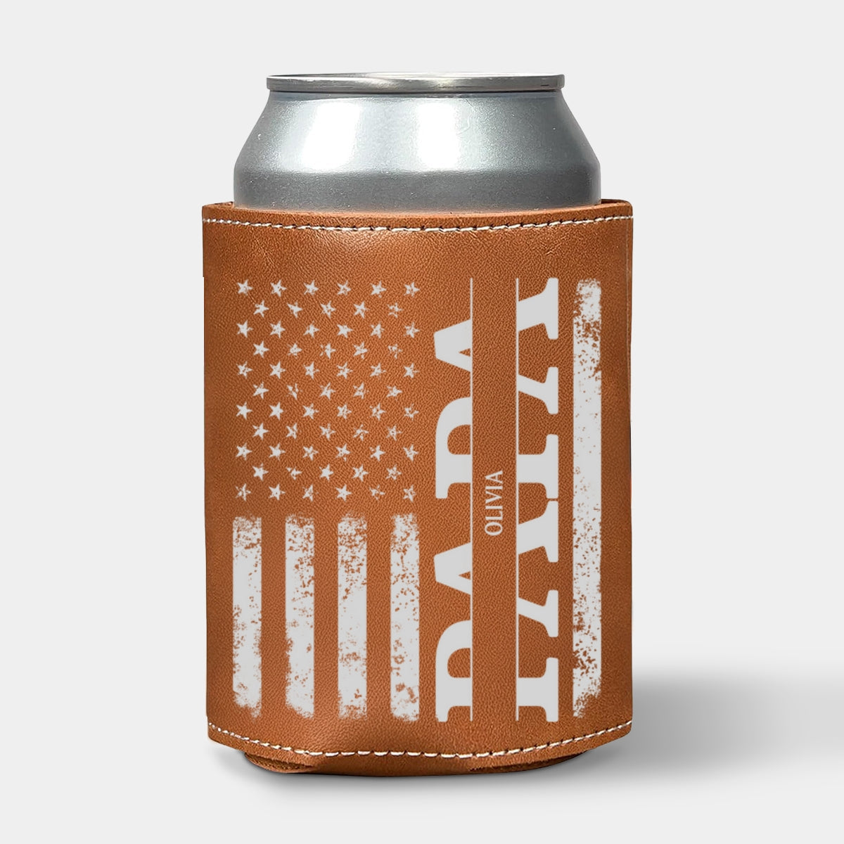 The Best Daddy - Personalized Custom Leather Can Cooler