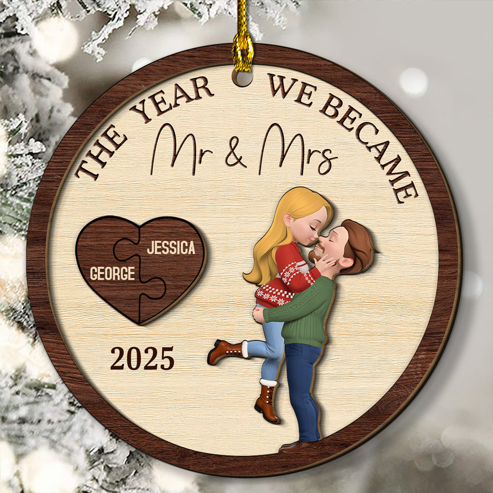 You Complete My Whole Heart - Personalized Custom Freeshape 2-Layered Wood Ornament
