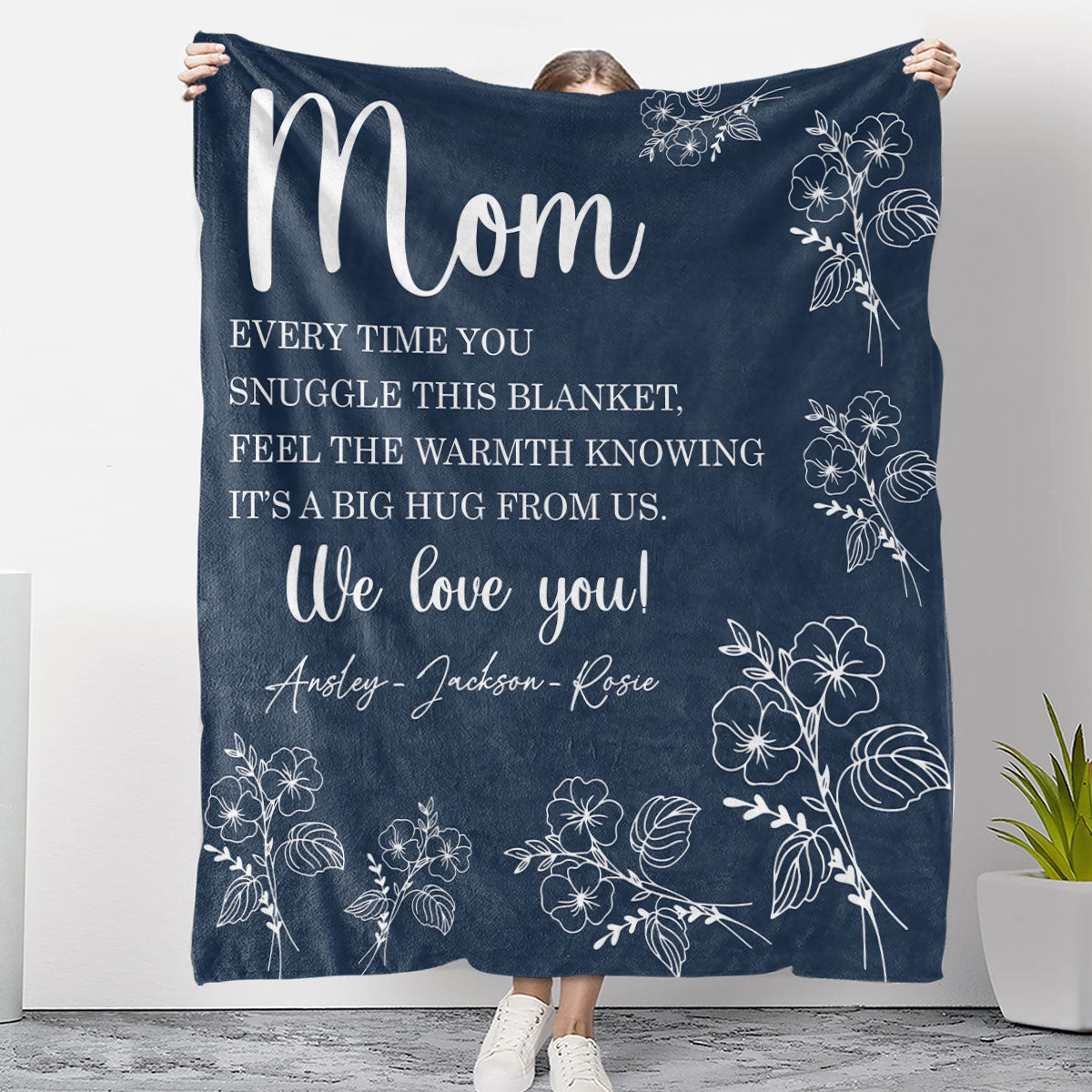 We Love You Mommy - Personalized Custom Fleece Blanket
