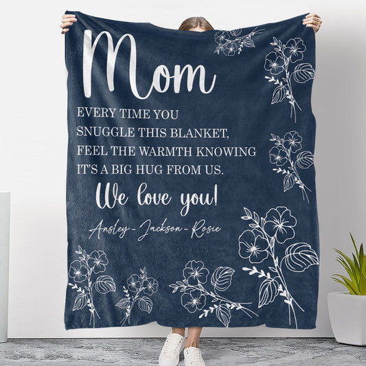 We Love You Mommy - Personalized Custom Fleece Blanket