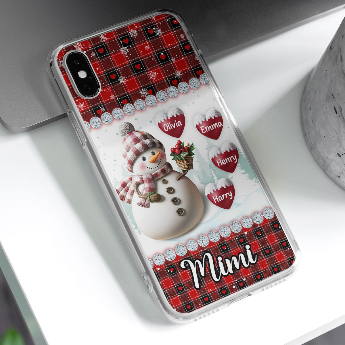 Happy Christmas Snowman Grandma - Personalized Custom Phone Case